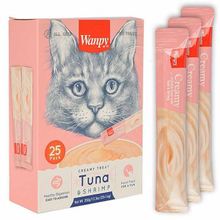 Wanpy 25x14 gr Ton Balıklı ve Karidesli Krema Kedi Ödülü