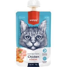 Wanpy 4x90 gr Tavuklu & Havuçlu Ezme Kedi Ödül Maması