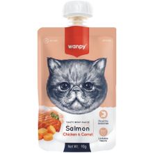 Wanpy 90 GR Somonlu Tavuklu ve Havuçlu Ezme Kedi Ödül Maması