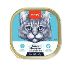 Wanpy Alutray Ezme Ton ve Morina Balıklı 40 gr Kedi Konservesi