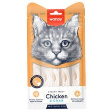 Wanpy Creamy Treat Tavuk Etli ve Yengeçli 5x14 gr Likit Creamy Kedi Ödülü