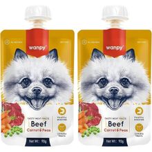 Wanpy Taze Sığır Etli ve Havuçlu Et Ezmesi Doğal 2x90 gr Köpek Ödülü