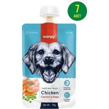 Wanpy Taze Tavuklu ve Havuçlu Et Ezmesi Doğal 7x90 gr Köpek Ödülü