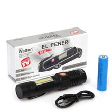 Watton WT-601 Geniş Açılı P50 Led Şarjlı El Feneri