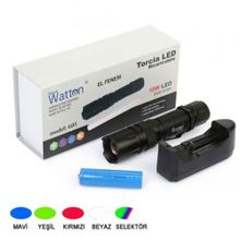 Watton WT-605 10w 2000 Lümen 4 Renk Güçlü El Feneri