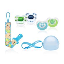Wee Baby 023 4 lü 0-6 Ay Silikon Yenidoğan Emzik Mavi