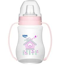 Wee Baby 250 ml Pembe Antikolik Akıtmaz Kulplu Pp Bardak Biberon
