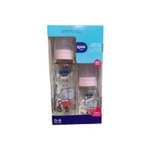 Wee Baby 62815 Klasik Pembe Kapaklı 250/125 ml Cam Biberon Seti