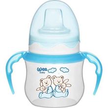 Wee Baby 753 Akıtmaz Kulplu PP 125 ml Mavi Bardak