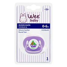 Wee Baby 829 0-6 Ay Silikon Mat Yuvarlak Uçlu Askılı Emzik
