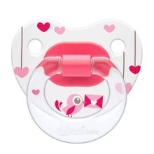 Wee Baby 833 0-6 Ay Silikon Desenli Damaklı Emzik Emzik Pembe