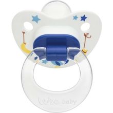 Wee Baby 834 6-18 Ay Silikon Desenli Damaklı Emzik Mavi