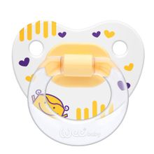 Wee Baby 834 6-18 Ay Silikon Desenli Damaklı Emzik Sarı