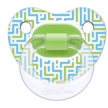 Wee Baby 836 0-6 Ay No:1 Yeşil Şeffaf Desenli Damaklı Emzik