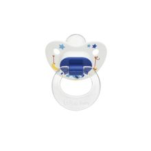 Wee Baby 836 0-6 Ay Silikon Şeffaf Desenli Damaklı Emzik Mavi