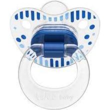 Wee Baby 838 18+ Ay Silikon Şeffaf Desenli Damaklı Emzik Mavi