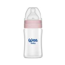 Wee Baby Geniş Ağızlı Isıya Dayanıklı 180 ml Pembe Cam Biberon