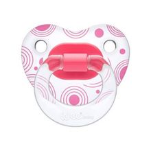 Wee Baby No:1 0-6 Ay 836 Şeffaf Desenli Damaklı Emzik pembe