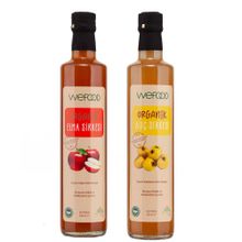 Wefood 500 ml Organik Alıç Sirkesi + Wefood 500 ml Organik Elma Sirkesi
