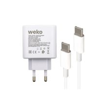 Weko WK-21440 S11-C 25 Watt Telefon Şarj Başlık Adaptörü + Type-C To Type-C Kablo