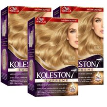 Wella Koleston Kalıcı 8/0 3 Adet Krem Saç Boyası + Saç Boyama Seti