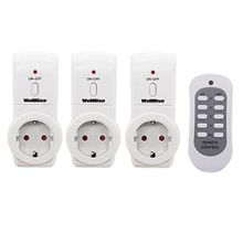 Wellhise 3680w Çocuk Korumalı Uzaktan Kumandalı 3'lü Priz Seti