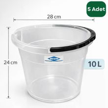 Wespa 5 Adet X 10 Litre Şeffaf Temizlik Kovası – Saplı, Dayanıklı Plastik Kova