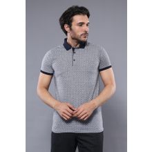 Wessi Desenli Gri Polo Yaka Erkek T-shirt