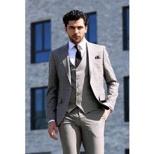 Wessi Ekose Ceketli Gri Slim Fit Takım Elbise