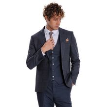 Wessi Ekose Ceketli Lacivert Slim Fit Takım Elbise