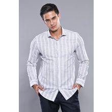 Wessi Erkek Lacivert Ekose Desen Slim Fit Uzun Kollu Gömlek