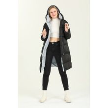 Weyeze AC-K50251LNS Siyah Çift Taraflı Kadın Uzun Şişme Mont