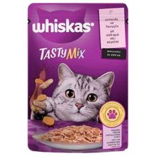 Whiskas 24x85 gr Pouch Tasty Mix Sos İçerisinde Somonlu ve Havuçlu Yetişkin Konserve Kedi Maması