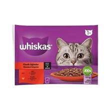Whiskas 4x85 gr Klasik Öğünler Sığırlı Tavuklu Yetişkin Yaş Kedi Maması