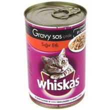 Whiskas Gravy Soslu Sığır Etli 400 gr Yetişkin Kedi Konservesi