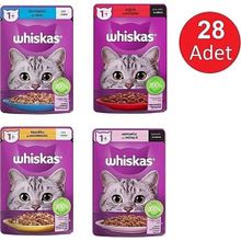 Whiskas Sığır Tavuk Somon Ton Balıklı 28x85 GR Karışık Yaş Kedi Maması