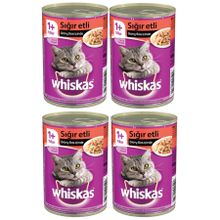 Whiskas Taze Sığır Etli 4x400 gr Konserve Kedi Maması