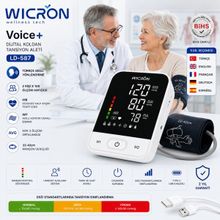 Wicron Koldan Ölçer Tansiyon Aleti LD-587 Türkçe Konuşan Sesli Uyarı Özelliği ile Tam Otomatik