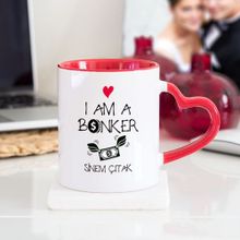 Wildlebend Kırmızı Renk Bankacı Kalpli Kupa Bardak