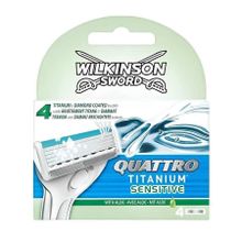 Wilkinson Sword Quattro Titanium Sensitive Erkek Tıraş Bıçağı 4 Yedek Başlık