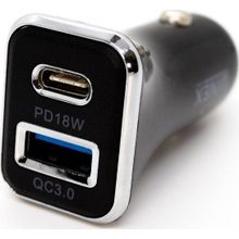 Winex W002 Mobile Usb A PD18W Çift Çıkışlı 36W Siyah Araç Şarj Aleti