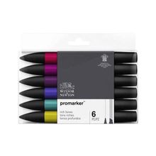 Winsor & Newton 4832 Promarker 6'lı Zengin Tonlar Kalem Seti