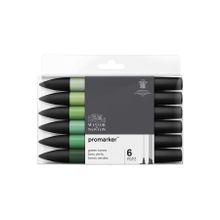 Winsor & Newton 5796597 Green Tones Set 6'lı Yeşil Tonlar Promarker Set