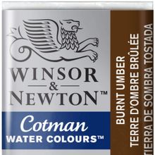 Winsor Newton Burnt Umber 076 Yarım Tablet Sulu Boya
