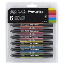Winsor Newton Promarker Ten Renkleri Seti 6 Renk Grafik Kalemi