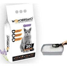 Wondersand Premium Beyaz Bentonit İnce Taneli Lavanta Kokulu Topaklanan 20 lt Kedi Kumu