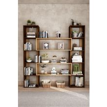 Woodesk CPT6013-200 Ceviz Dublin Masif Ağaç 190x200 cm Kitaplık