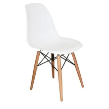 Woodesk SND3005-BYZ Luna Ağaç Ayaklı Eames Beyaz Sandalye