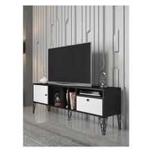 Wood'n Love Cercei 160 cm Beyaz-Siyah Tv Ünitesi