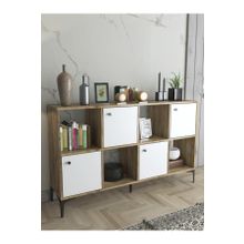 Wood'n Love Satürn 4 Kapaklı Metal Ayaklı Çok Amaçlı Atlantik Çam Siyah Dolap Konsol